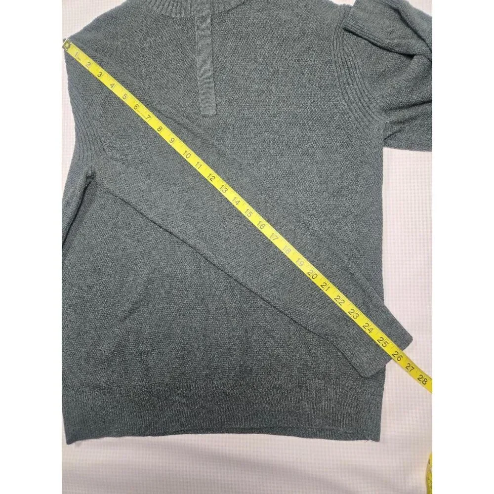 Banana Republic Charcoal Gray Textured Quarter Zip Pullover Sweater Size M